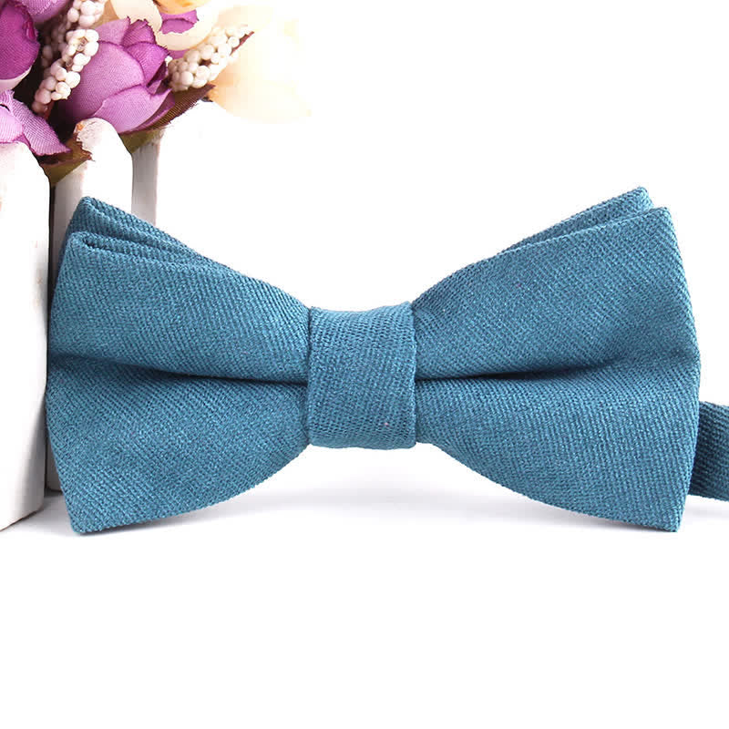 Nœud papillon formel en daim uni couleur bonbon pour homme