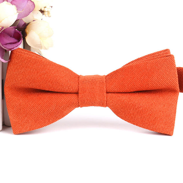 Nœud papillon formel en daim uni couleur bonbon pour homme