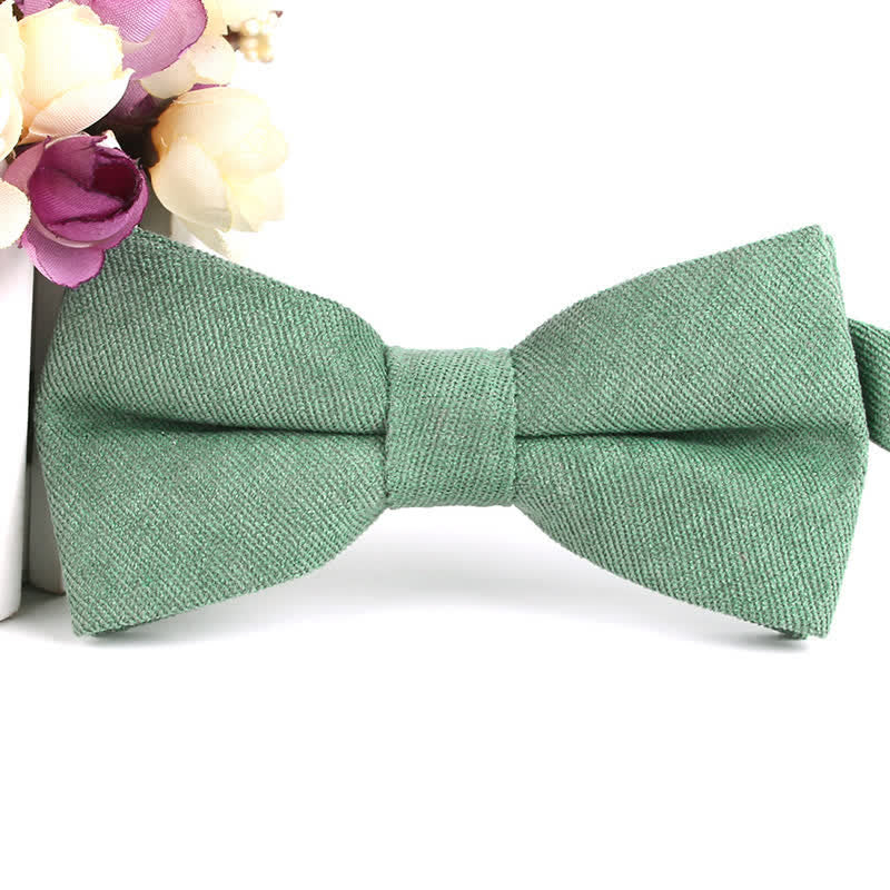 Nœud papillon formel en daim uni couleur bonbon pour homme