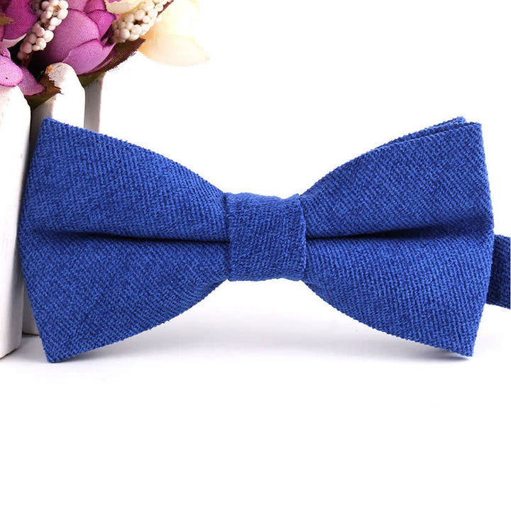 Nœud papillon formel en daim uni couleur bonbon pour homme