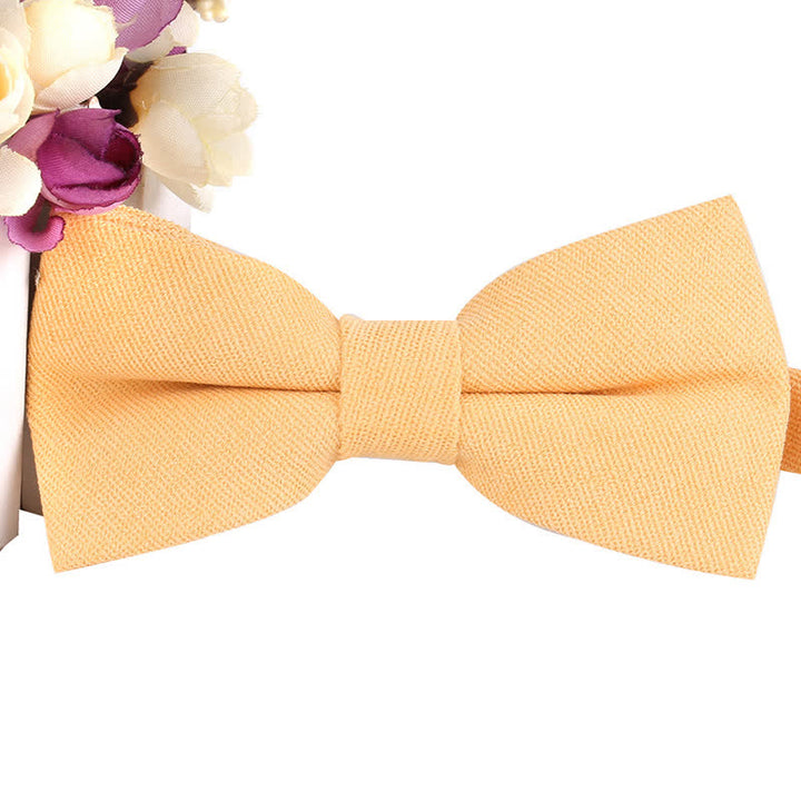 Nœud papillon formel en daim uni couleur bonbon pour homme