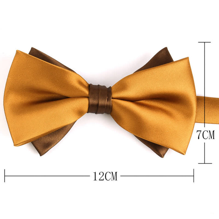 Nœud papillon double épaisseur bicolore de luxe pour homme