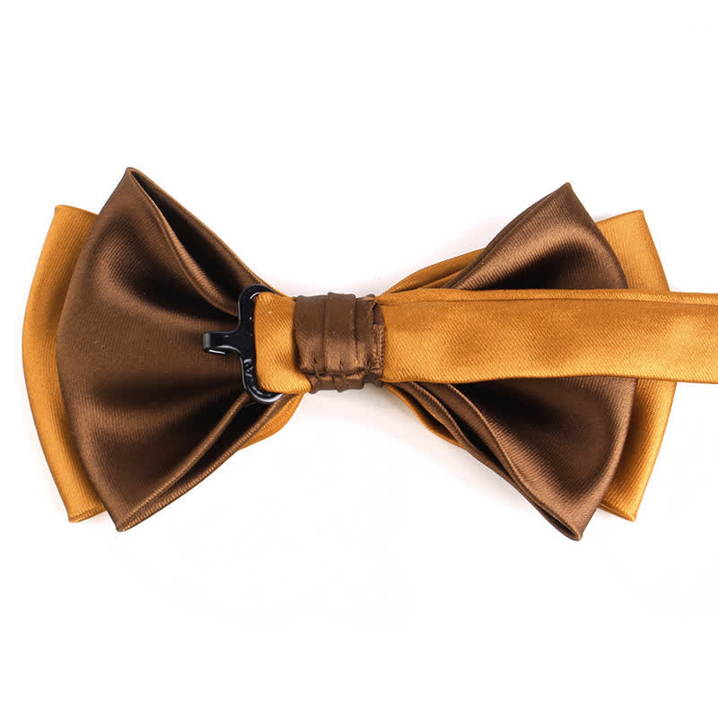 Nœud papillon double épaisseur bicolore de luxe pour homme