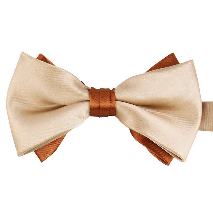 Nœud papillon double épaisseur bicolore de luxe pour homme