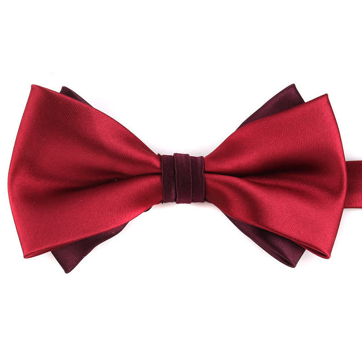 Nœud papillon double épaisseur bicolore de luxe pour homme