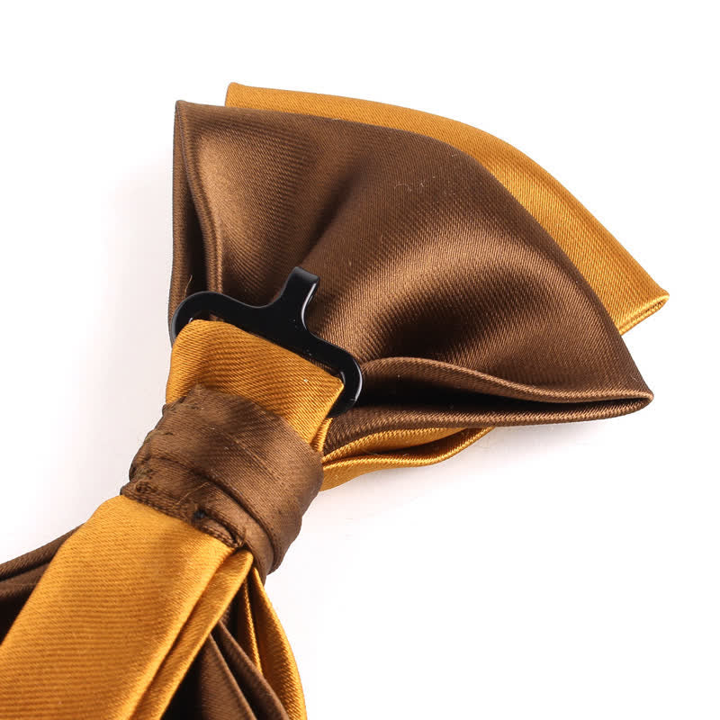 Nœud papillon double épaisseur bicolore de luxe pour homme