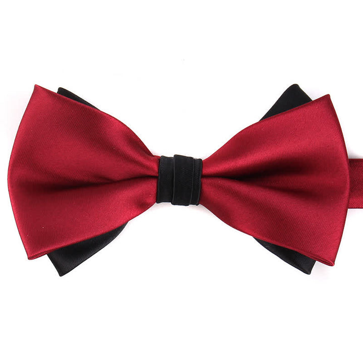 Nœud papillon double épaisseur bicolore de luxe pour homme