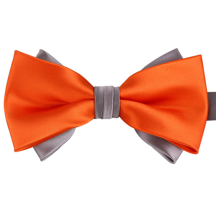 Nœud papillon double épaisseur bicolore de luxe pour homme