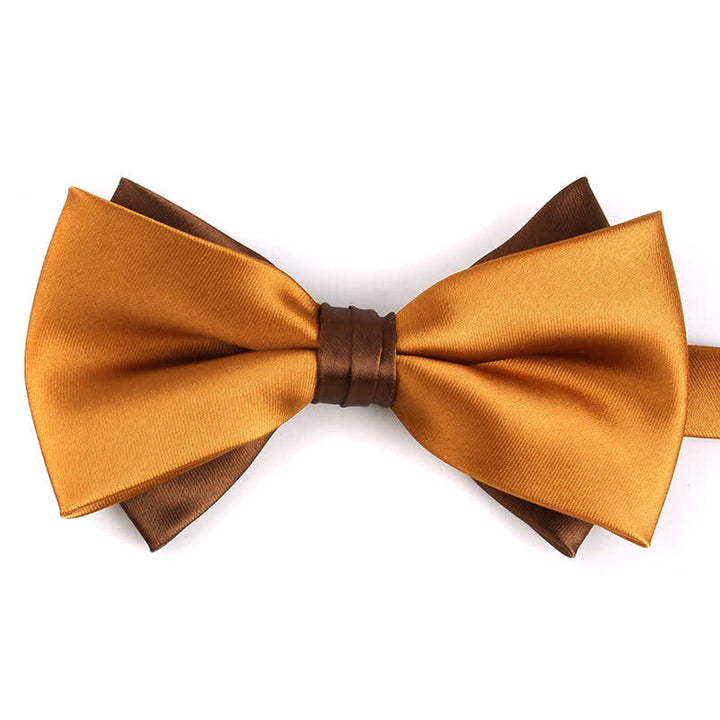 Nœud papillon double épaisseur bicolore de luxe pour homme