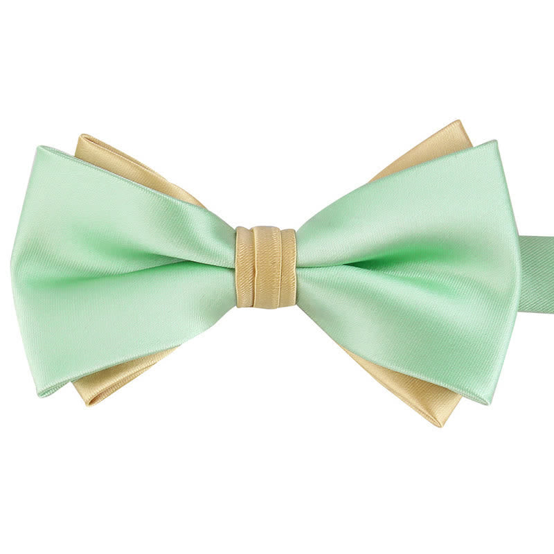 Nœud papillon double épaisseur bicolore de luxe pour homme