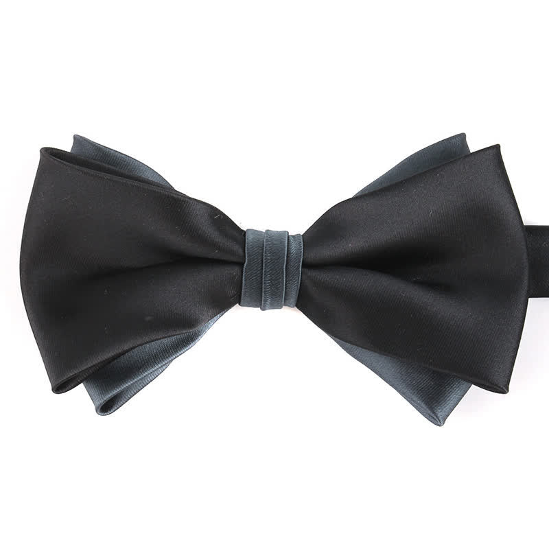Nœud papillon double épaisseur bicolore de luxe pour homme
