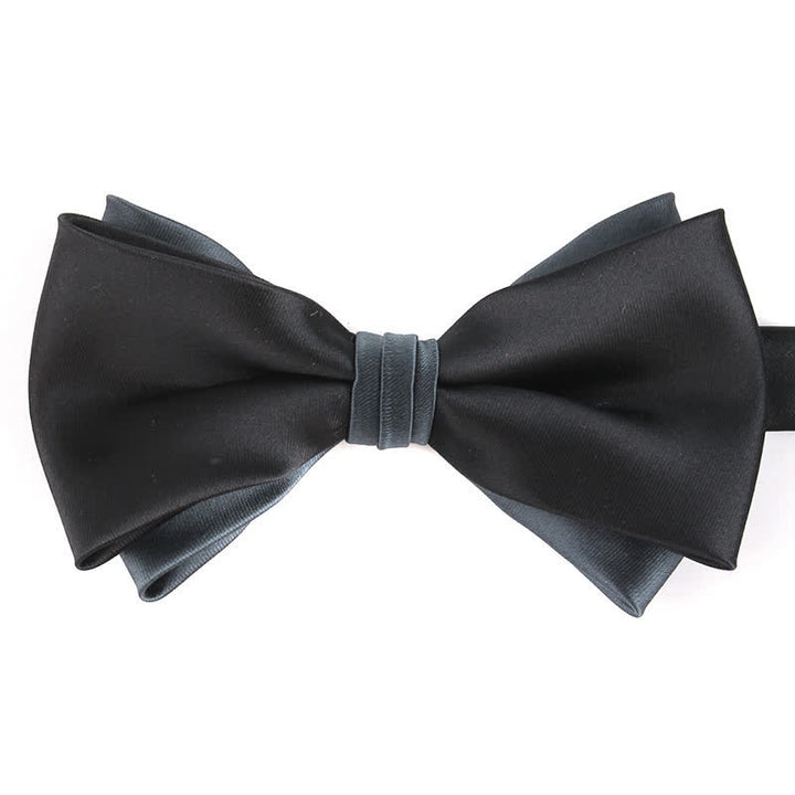 Nœud papillon double épaisseur bicolore de luxe pour homme