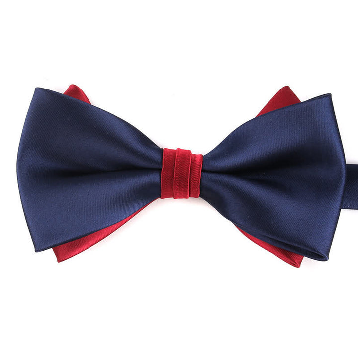 Nœud papillon double épaisseur bicolore de luxe pour homme