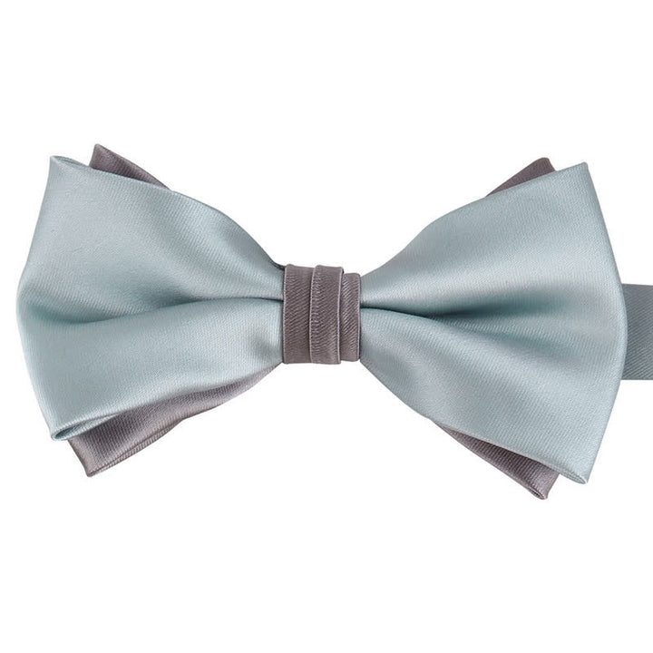 Nœud papillon double épaisseur bicolore de luxe pour homme