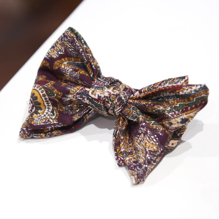 Nœud papillon double épaisseur à imprimé ethnique bohème pour homme