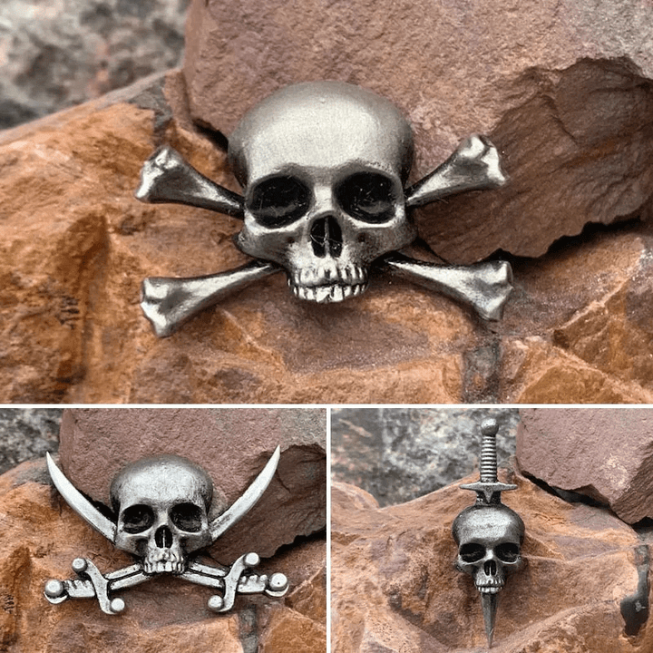 Superbe broche tête de mort gothique rétro