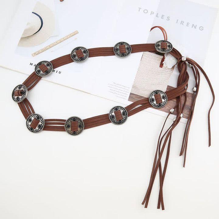 Ceinture tressée ethnique bohème pour femme