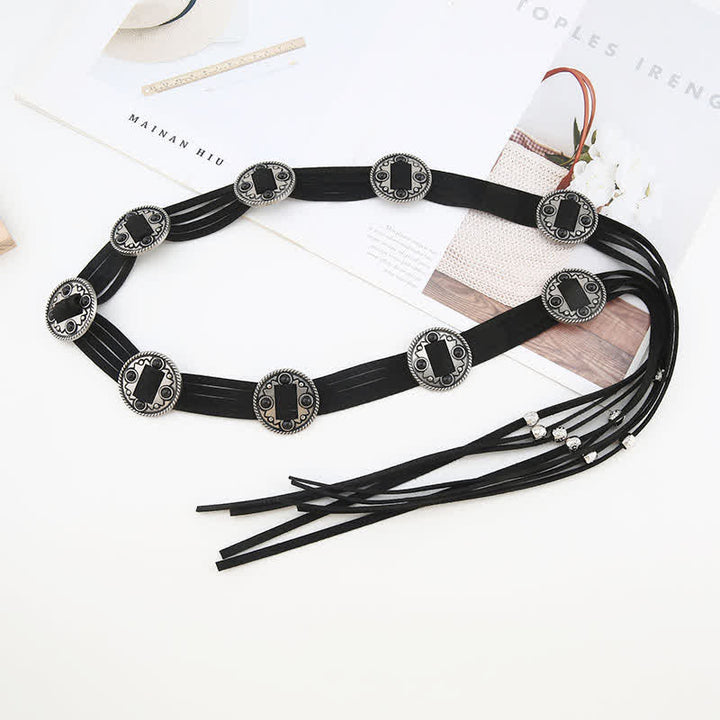 Ceinture tressée ethnique bohème pour femme
