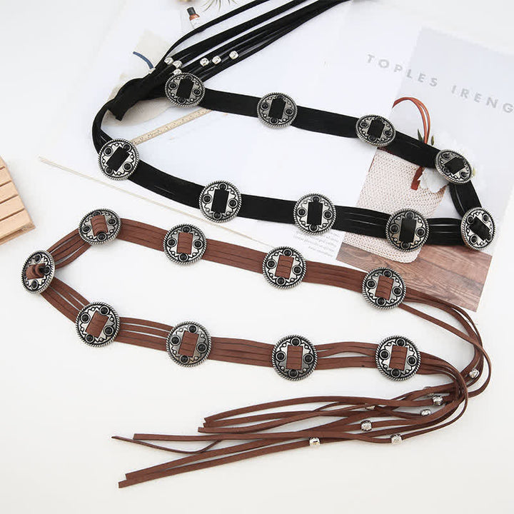 Ceinture tressée ethnique bohème pour femme