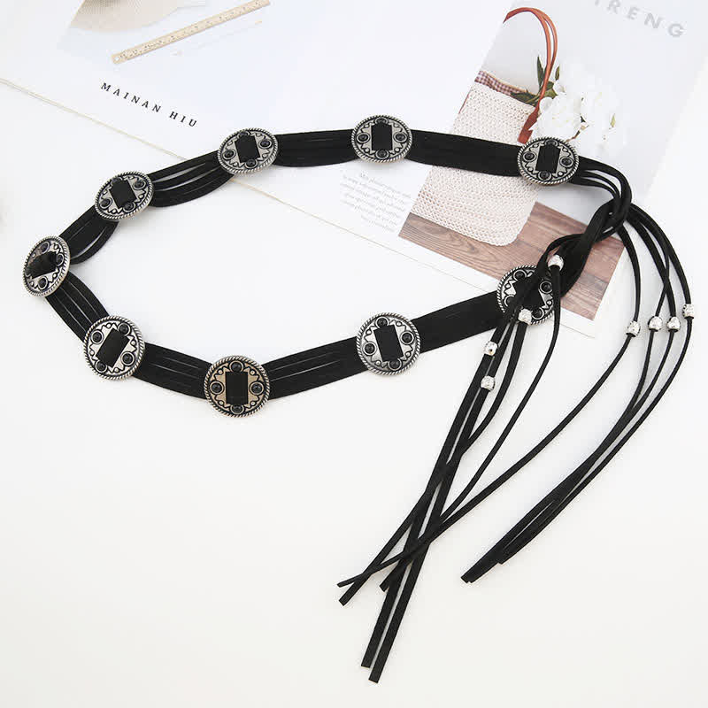 Ceinture tressée ethnique bohème pour femme