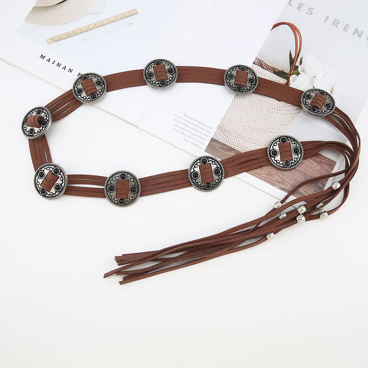 Ceinture tressée ethnique bohème pour femme