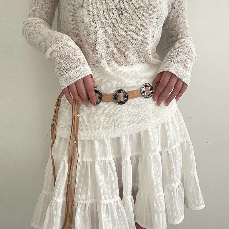 Ceinture tressée ethnique bohème pour femme