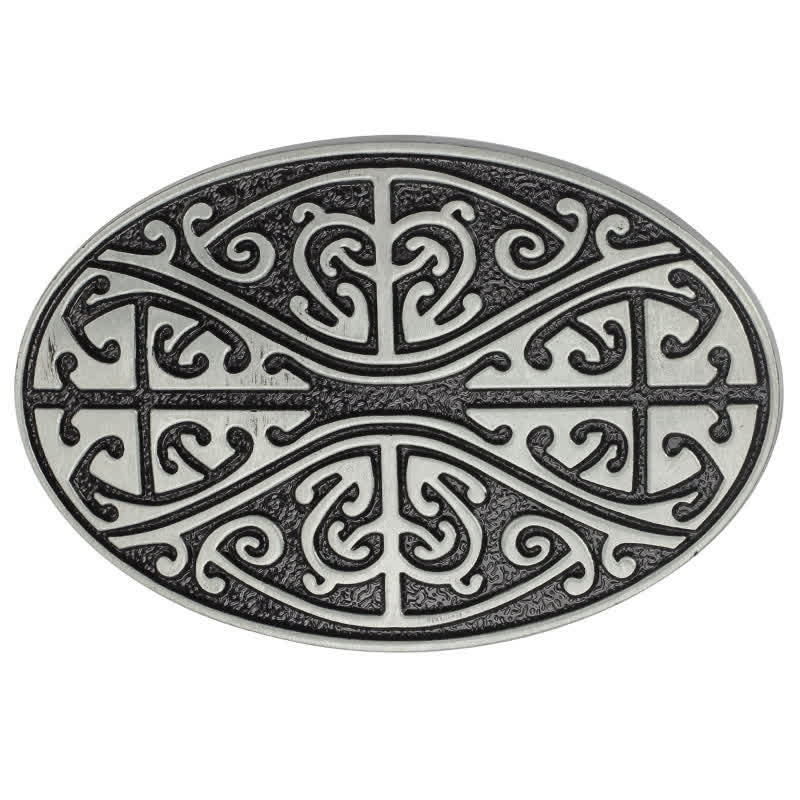 Ceinture en cuir à boucle pour homme avec motif croix celtique