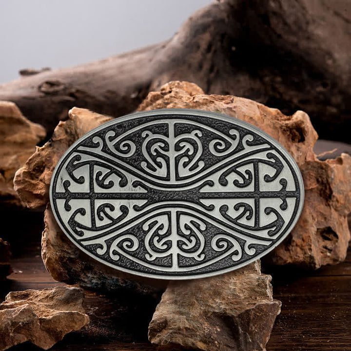 Ceinture en cuir à boucle pour homme avec motif croix celtique