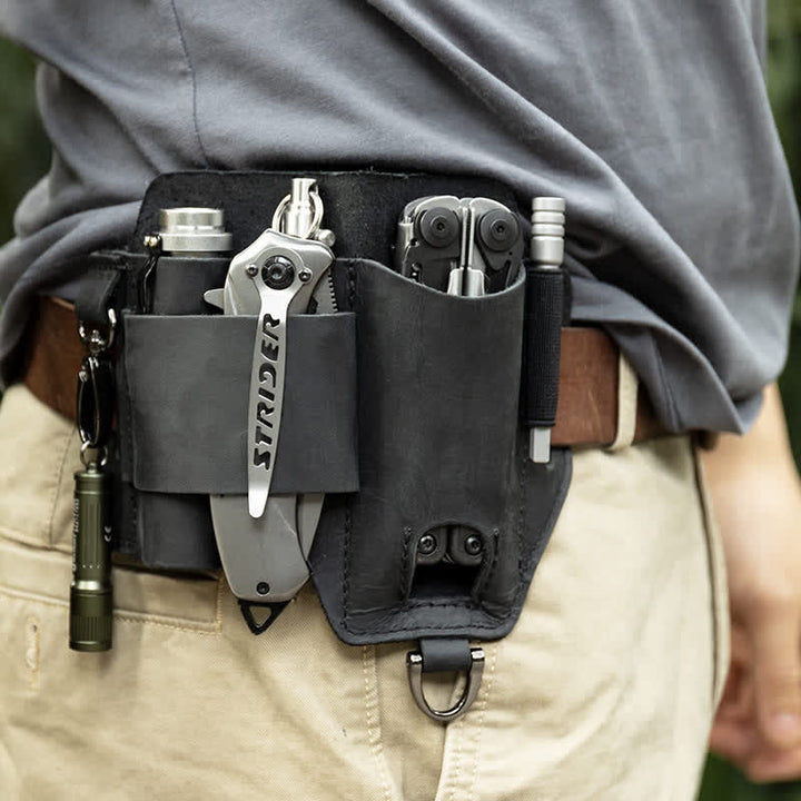Sac ceinture en cuir multifonction pour outils EDC