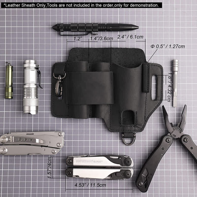 Sac ceinture en cuir multifonction pour outils EDC