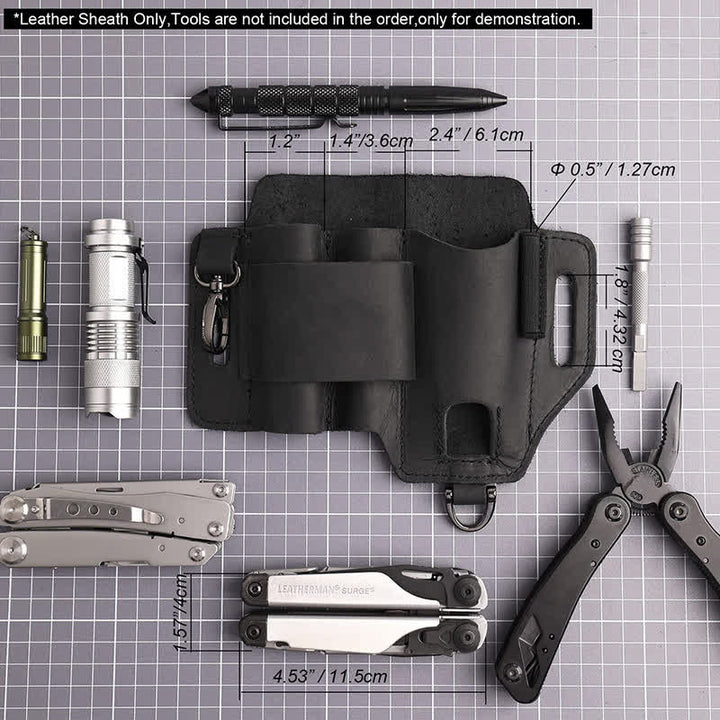 Sac ceinture en cuir multifonction pour outils EDC