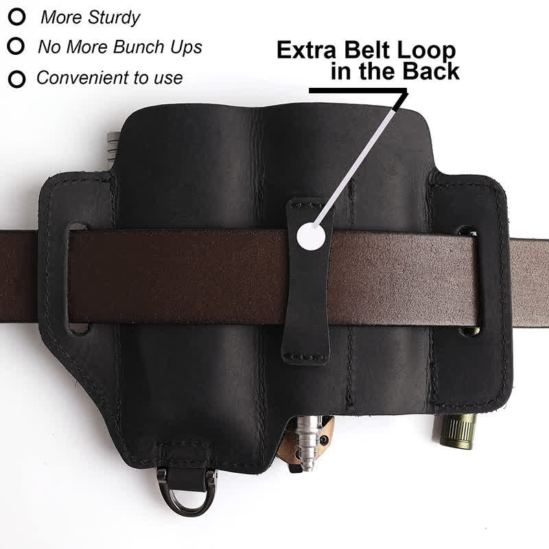 Sac ceinture en cuir multifonction pour outils EDC