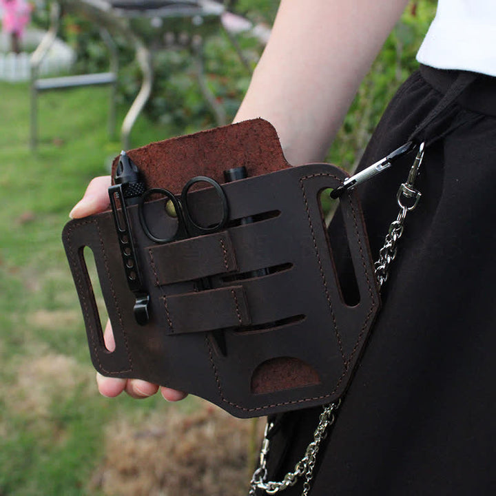 Sac ceinture en cuir pratique 3 en 1 pour outils