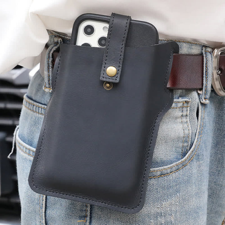 Sac ceinture en cuir rétro pratique pour téléphone portable