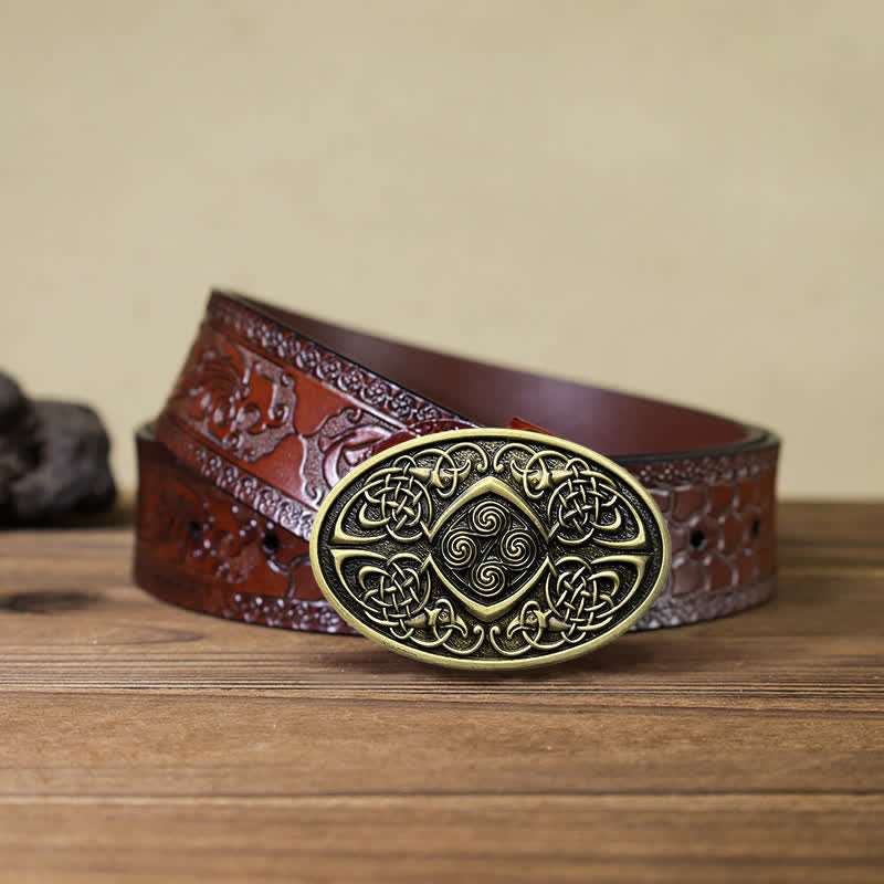 Ceinture en cuir à boucle celtique Viking DIY pour homme