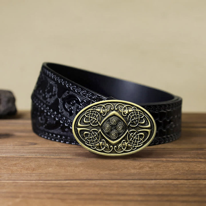 Ceinture en cuir à boucle celtique Viking DIY pour homme