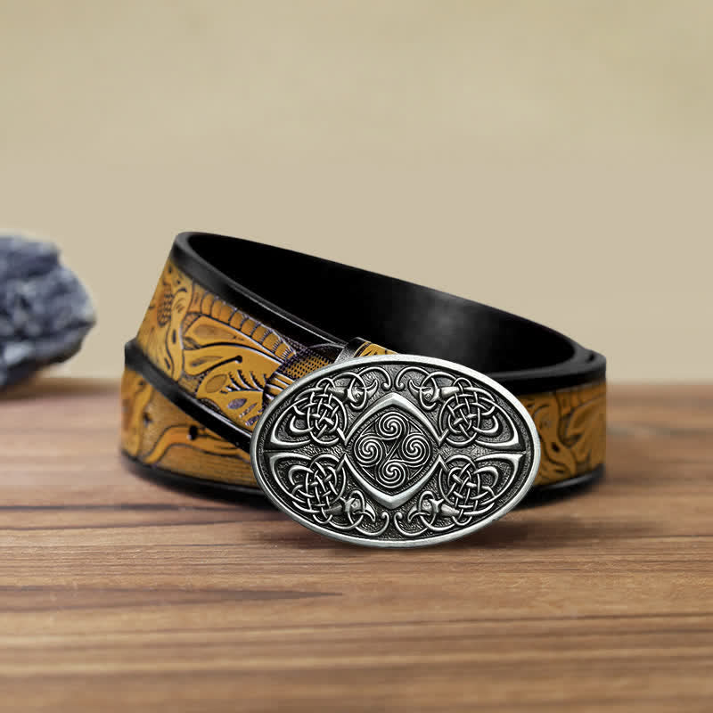 Ceinture en cuir à boucle celtique Viking DIY pour homme