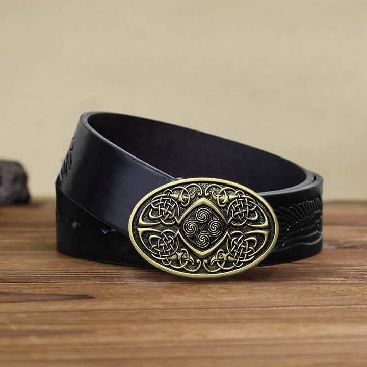 Ceinture en cuir à boucle celtique Viking DIY pour homme