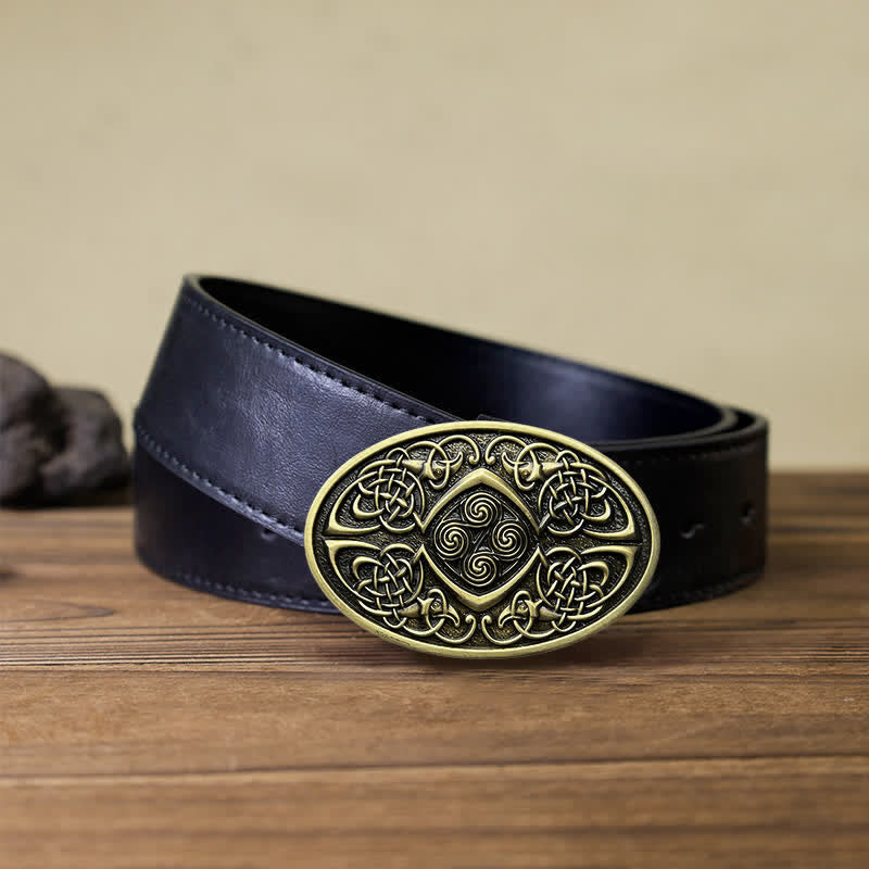 Ceinture en cuir à boucle celtique Viking DIY pour homme