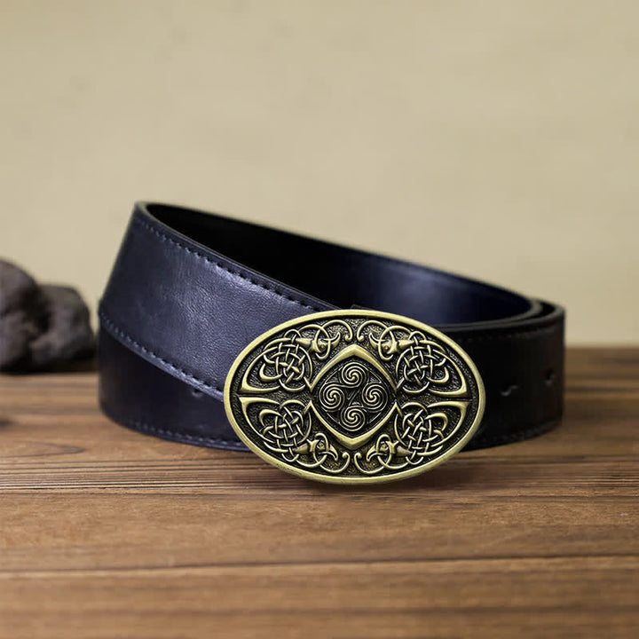Ceinture en cuir à boucle celtique Viking DIY pour homme