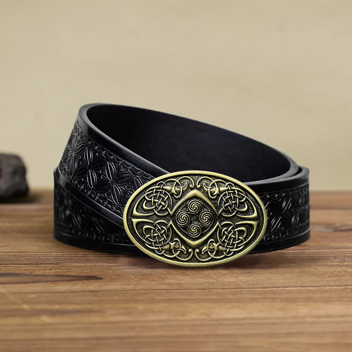 Ceinture en cuir à boucle celtique Viking DIY pour homme