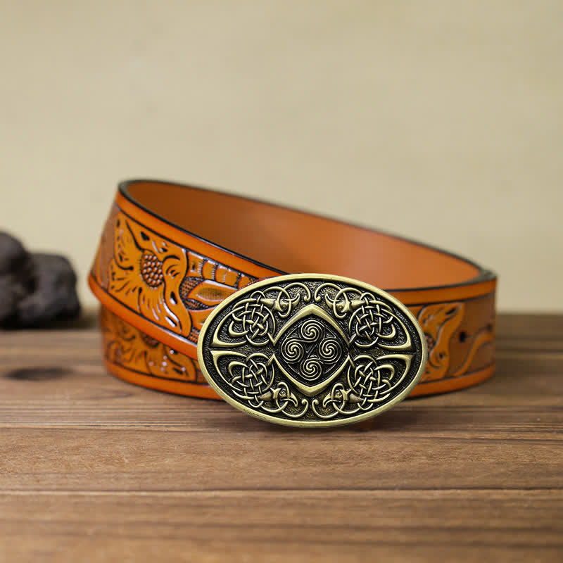 Ceinture en cuir à boucle celtique Viking DIY pour homme