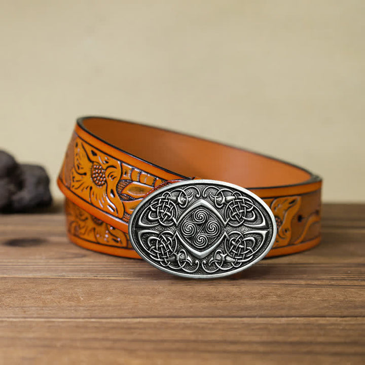 Ceinture en cuir à boucle celtique Viking DIY pour homme
