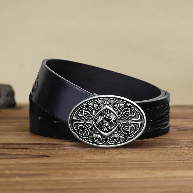 Ceinture en cuir à boucle celtique Viking DIY pour homme
