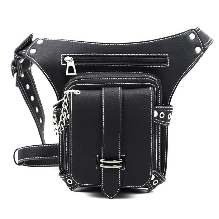Sacoche de jambe à bandoulière style punk steampunk pour moto