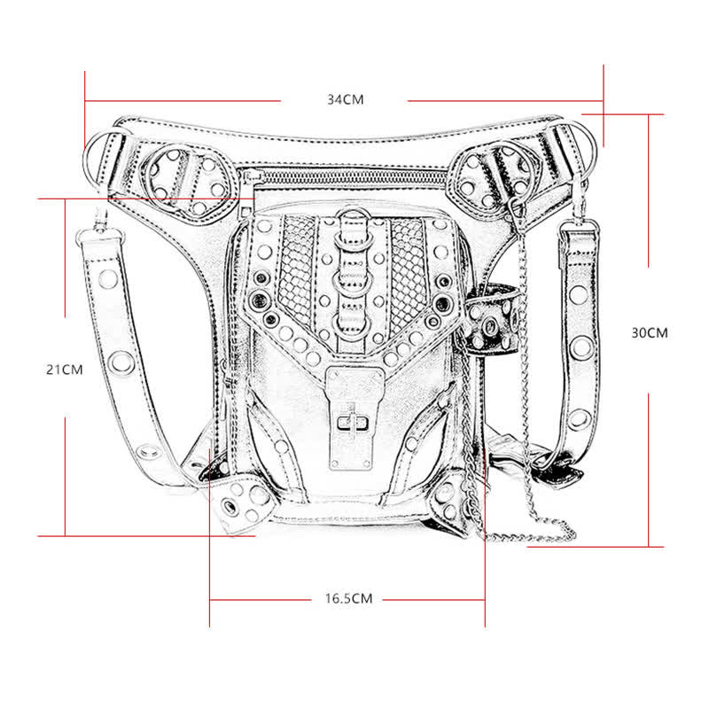 Sac banane Steampunk Holster de cuisse Sac à bandoulière Sac de jambe