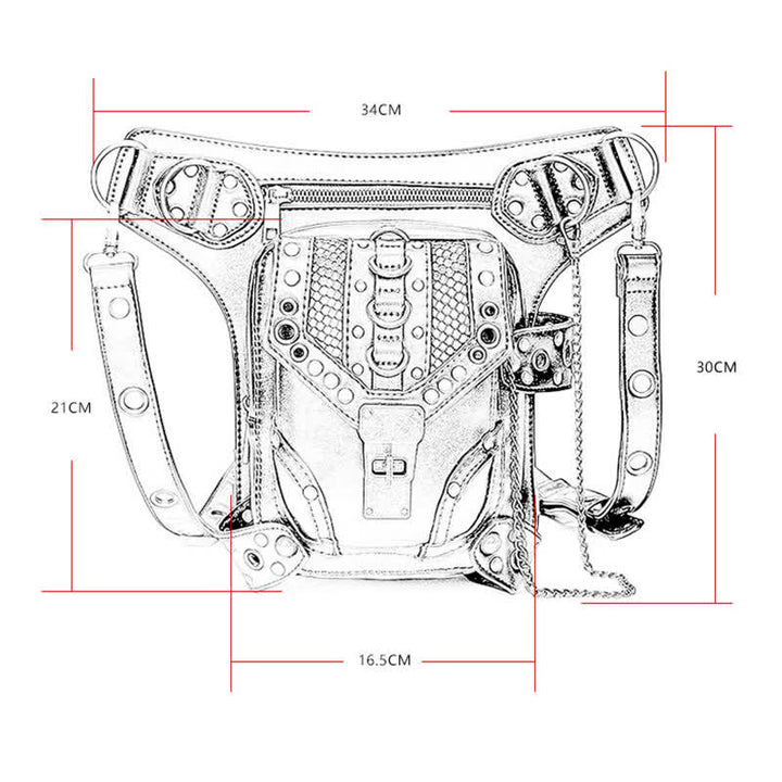 Sac banane Steampunk Holster de cuisse Sac à bandoulière Sac de jambe