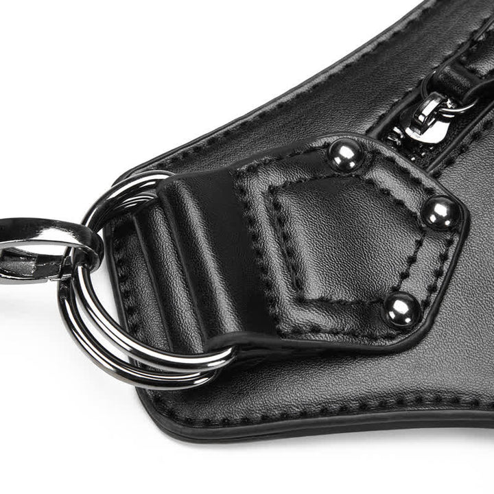 Sacoche de jambe de moto noire à rivets punk steampunk