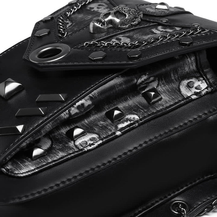 Sac à main Steampunk avec chaîne et décoration de tête de mort