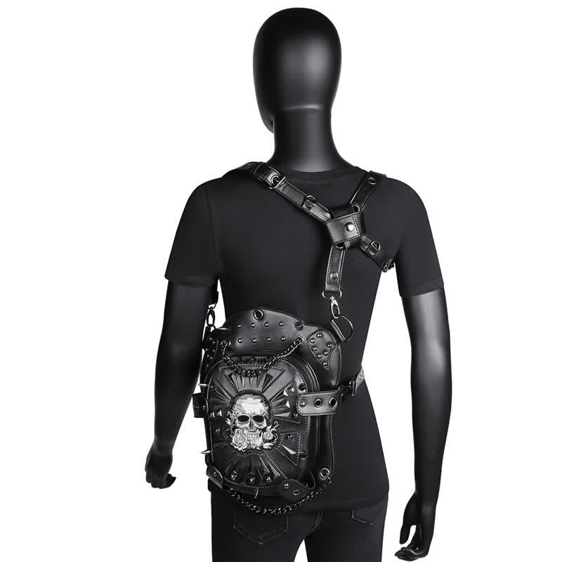 Sac à bandoulière convertible avec motif tête de mort